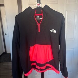 The North Face Black and Coral Half-Zip Jacket